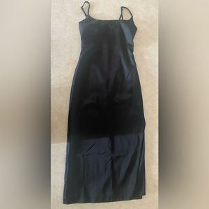 Satin black Abercrombie & Fitch dress w/slit